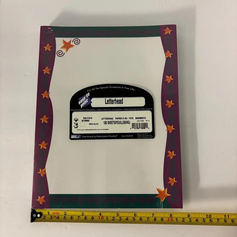 Great Papers! Stars & Swirls Letterhead 100 Sheets 24lb 8.5x11 Printer Paper